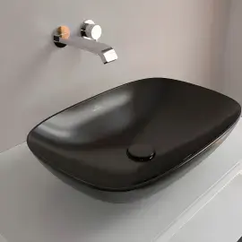 Умивальник Loop & Friends Villeroy & Boch 4A4900S5 Ebony CeramicPlus — ракурс 3/4