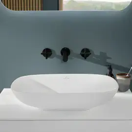 Умивальник Loop & Friends Villeroy & Boch 4A4901RW Stone White CeramicPlus — бічний ракурс