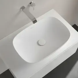 Умивальник Loop & Friends Villeroy & Boch 4A4901RW Stone White CeramicPlus — вид ззаду