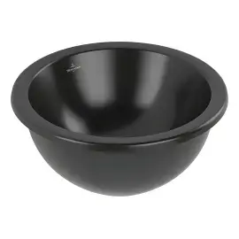 Умивальник Loop & Friends Villeroy & Boch 4A5201R7 Pure Black CeramicPlus — вид на білому тлі