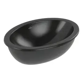 Умивальник Loop & Friends Villeroy & Boch 4A5501R7 Pure Black CeramicPlus — вид на білому тлі