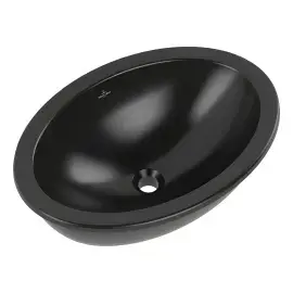 Умивальник Loop & Friends Villeroy & Boch 4A5501R7 Pure Black CeramicPlus — вид ззаду
