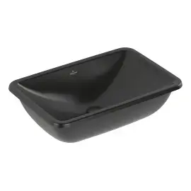 Умивальник Loop & Friends Villeroy & Boch 4A5701R7 Pure Black CeramicPlus — вид на білому тлі
