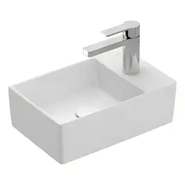 Умивальник Memento 2.0 Villeroy & Boch 43234GRW Stone White CeramicPlus — вид на білому тлі