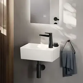 Умивальник Memento 2.0 Villeroy & Boch 43234GRW Stone White CeramicPlus — вид спереду