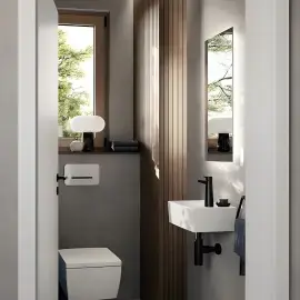 Умивальник Memento 2.0 Villeroy & Boch 43234GRW Stone White CeramicPlus — бічний ракурс
