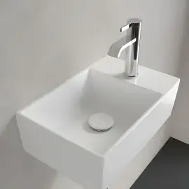 Умивальник Memento 2.0 Villeroy & Boch 43234GRW Stone White CeramicPlus — деталь крупним планом