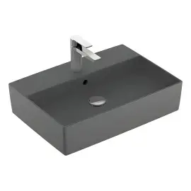 Умивальник Memento 2.0 Villeroy & Boch 4A0750i4 Graphite CeramicPlus — вид на білому тлі