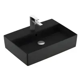 Умивальник Memento 2.0 Villeroy & Boch 4A0750R7 Pure Black CeramicPlus — вид на білому тлі