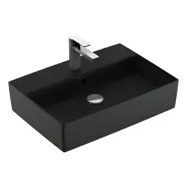 Умивальник Memento 2.0 Villeroy & Boch 4A0760S5 Ebony CeramicPlus — вид на білому тлі