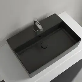Умивальник Memento 2.0 Villeroy & Boch 4A0760S5 Ebony CeramicPlus — вид спереду