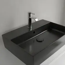 Умивальник Memento 2.0 Villeroy & Boch 4A0760S5 Ebony CeramicPlus — бічний ракурс