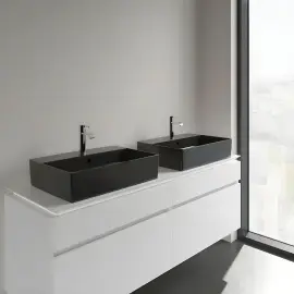 Умивальник Memento 2.0 Villeroy & Boch 4A0760S5 Ebony CeramicPlus — вид ззаду