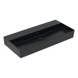Умивальник Memento 2.0 Villeroy & Boch 4A221FR7 Pure Black CeramicPlus — вид на білому тлі