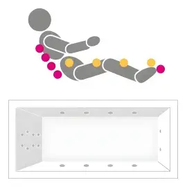 Ванна Oberon з гідромасажною системою Whirlpool Hydropool Comfort (HC) Villeroy & Boch UHC180OBE2A1V01 — вид ззаду