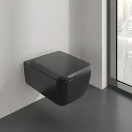 Унітаз Skyla Villeroy & Boch 4682CLR7 Pure Black CeramicPlus — вид спереду