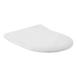 Сидіння з кришкою для унітазу SlimSeat (SoftClosing і Quick Release) Subway Villeroy & Boch 9M78S101 White Alpin — вид на білому тлі