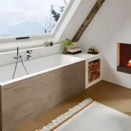 Ванна Subway 3.0 Villeroy & Boch UBQ180SBW2TDV-RW Stone White 180 х 80 см — у встановленому вигляді