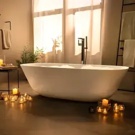Ванна Theano Villeroy & Boch UBQ155ANH7F200V-01 Alpine White — бічний ракурс