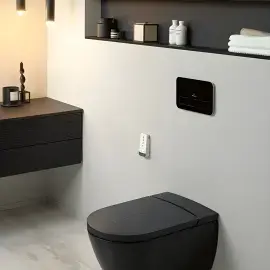 Унітаз ViClean-I 200 Villeroy & Boch V0E200R7 Pure Black CeramicPlus — бічний ракурс