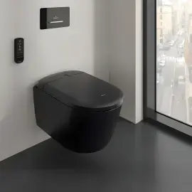 Унітаз ViClean-I 200 Villeroy & Boch V0E200R7 Pure Black CeramicPlus — вид ззаду