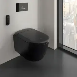 Унітаз ViClean Supreo Villeroy & Boch V16EN2R7 Pure Black CeramicPlus — вид спереду