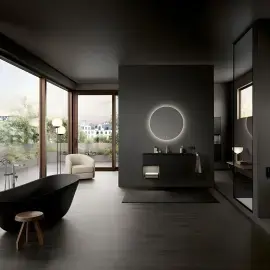 Унітаз ViClean Supreo Select Villeroy & Boch V16EN3R7 Pure Black CeramicPlus — бічний ракурс