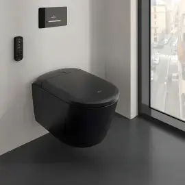 Унітаз ViClean Supreo Select Villeroy & Boch V16EN3R7 Pure Black CeramicPlus — вид ззаду
