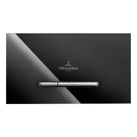Змивна клавіша ViConnect 300G Villeroy & Boch 922160RB Glass Glossy Black — вид на білому тлі
