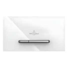 Змивна клавіша ViConnect 300G Villeroy & Boch 922160RE Glass Glossy White — вид на білому тлі