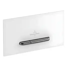 Змивна клавіша ViConnect 300G Villeroy & Boch 922160RE Glass Glossy White — вид спереду