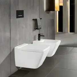 Змивна клавіша ViConnect 300S Villeroy & Boch 922169AN Black Matt — вид згори