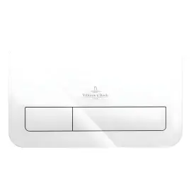 Змивна клавіша ViConnect 200G Villeroy & Boch 922400RE Glass Glossy White — вид на білому тлі